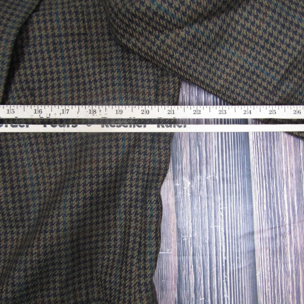 Oscar De La Renta Sport‎ Coat Mens L Brown Check Wool Tweed 2 Button Blazer